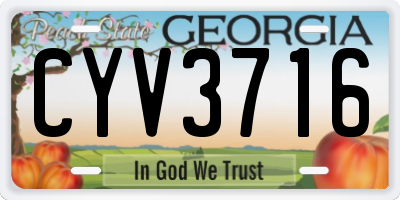 GA license plate CYV3716