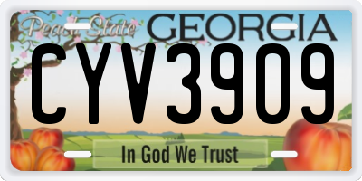GA license plate CYV3909