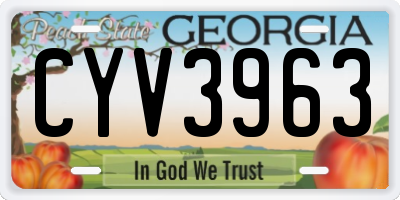 GA license plate CYV3963