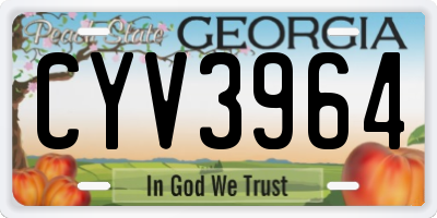 GA license plate CYV3964