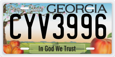 GA license plate CYV3996