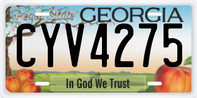 GA license plate CYV4275