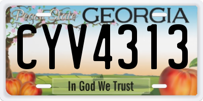 GA license plate CYV4313