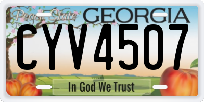 GA license plate CYV4507