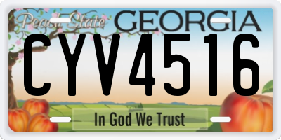 GA license plate CYV4516