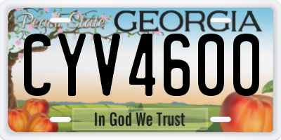 GA license plate CYV4600