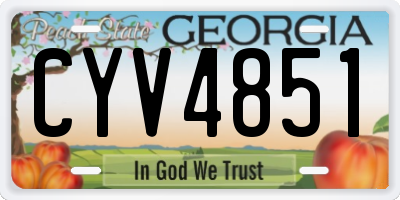 GA license plate CYV4851