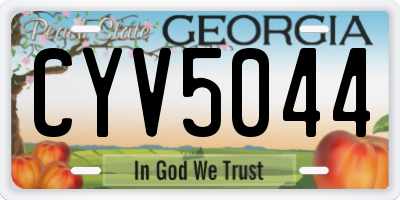 GA license plate CYV5044