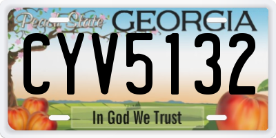 GA license plate CYV5132