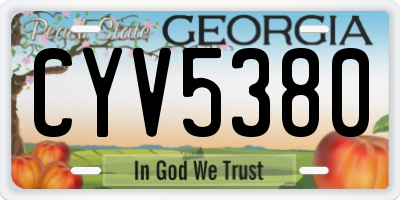 GA license plate CYV5380
