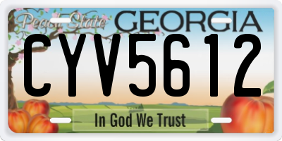 GA license plate CYV5612