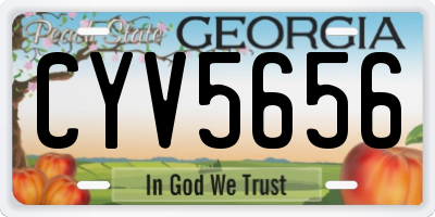 GA license plate CYV5656