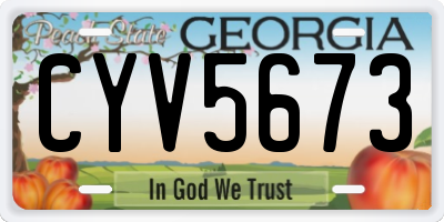 GA license plate CYV5673
