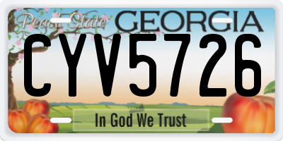 GA license plate CYV5726