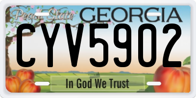 GA license plate CYV5902