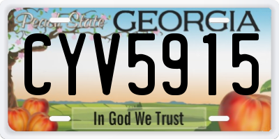 GA license plate CYV5915