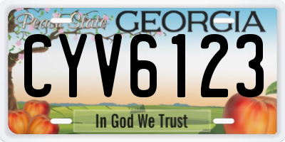 GA license plate CYV6123