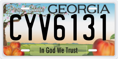 GA license plate CYV6131