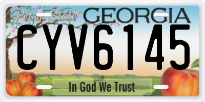 GA license plate CYV6145