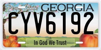 GA license plate CYV6192