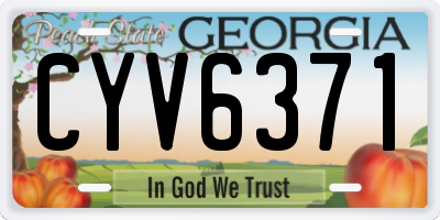 GA license plate CYV6371
