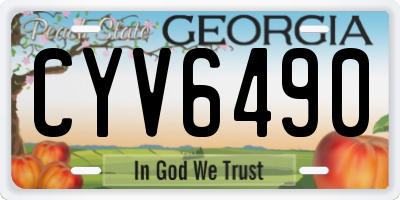 GA license plate CYV6490
