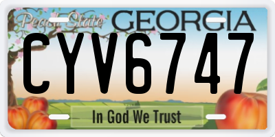 GA license plate CYV6747