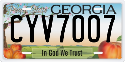 GA license plate CYV7007