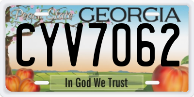 GA license plate CYV7062