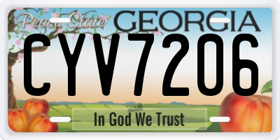 GA license plate CYV7206