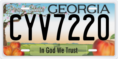 GA license plate CYV7220