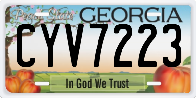 GA license plate CYV7223