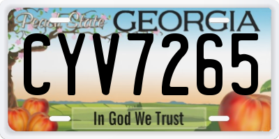 GA license plate CYV7265