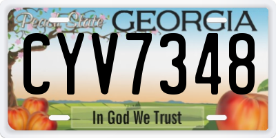 GA license plate CYV7348