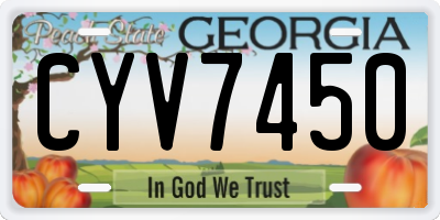 GA license plate CYV7450