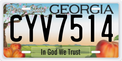 GA license plate CYV7514