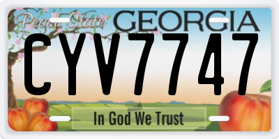 GA license plate CYV7747