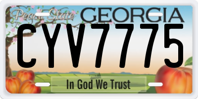 GA license plate CYV7775