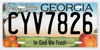 GA license plate CYV7826