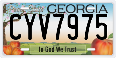 GA license plate CYV7975