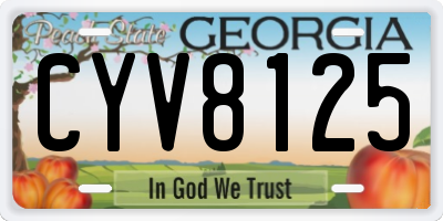 GA license plate CYV8125