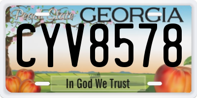 GA license plate CYV8578