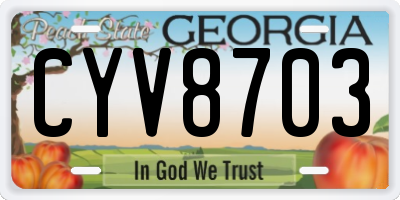 GA license plate CYV8703