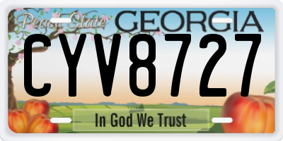 GA license plate CYV8727