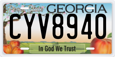 GA license plate CYV8940