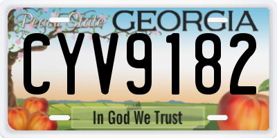 GA license plate CYV9182
