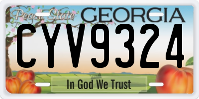 GA license plate CYV9324