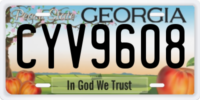 GA license plate CYV9608