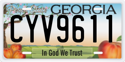 GA license plate CYV9611