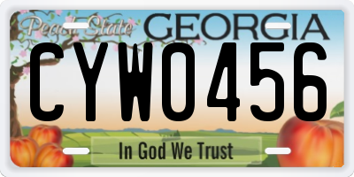 GA license plate CYW0456